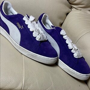 Puma Suede Sneakers in Purple and White